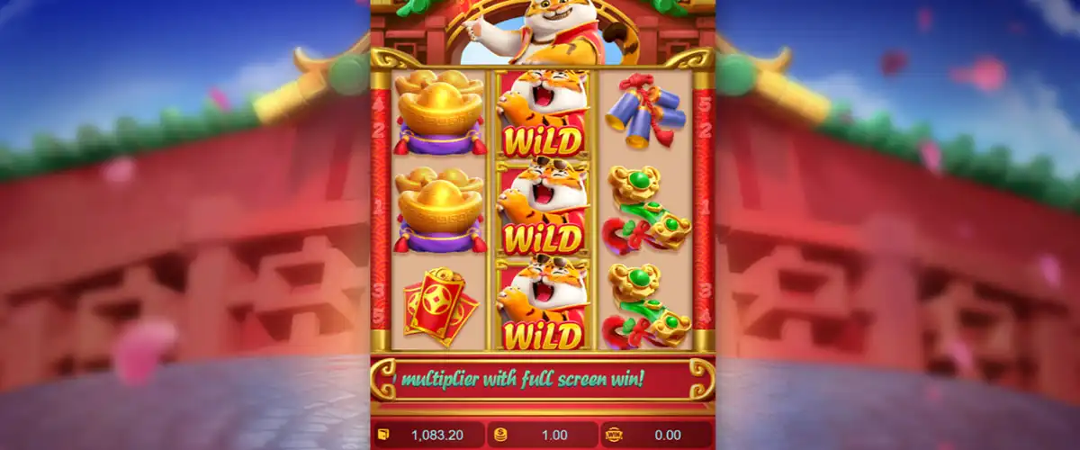Sticky Wild feature activated during Fortune Tiger demo play Sticky Wild feature activated during Fortune Tiger demo play