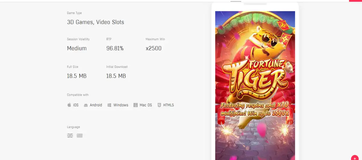 Triggering respin and multiplier features in Fortune Tiger slot Triggering respin and multiplier features in Fortune Tiger slot