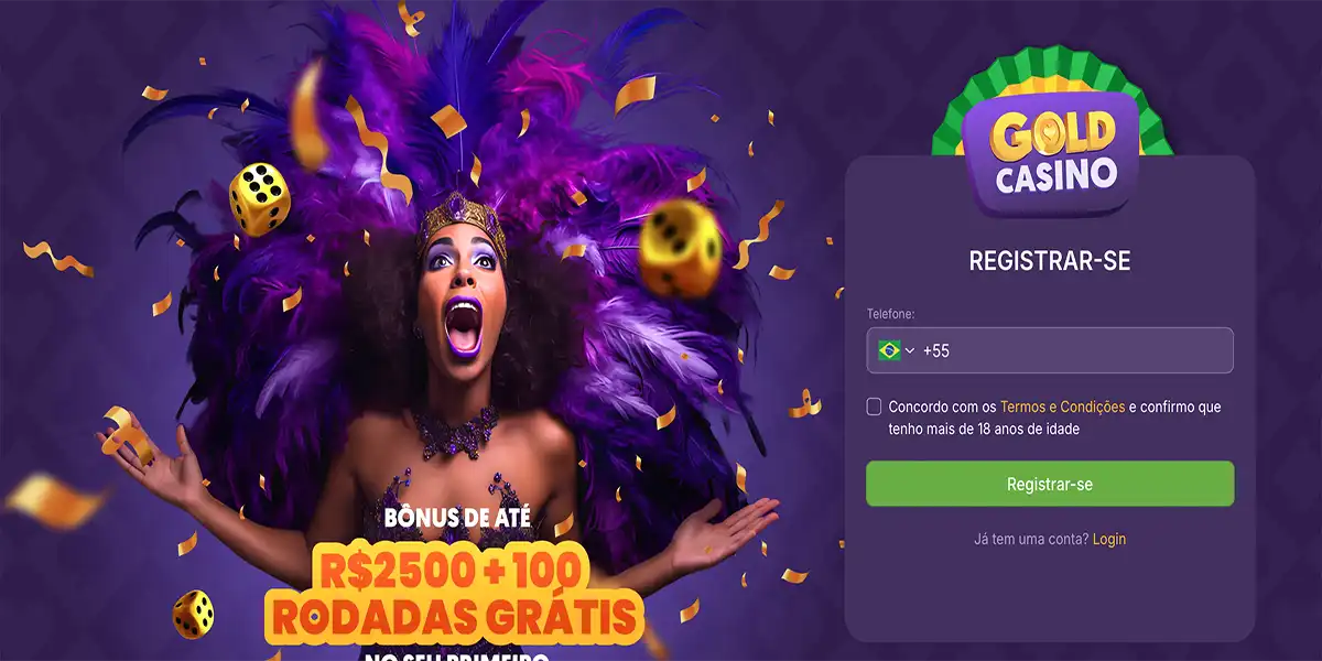 Fortune Tiger slot visible in the featured games section on Gold Casino website