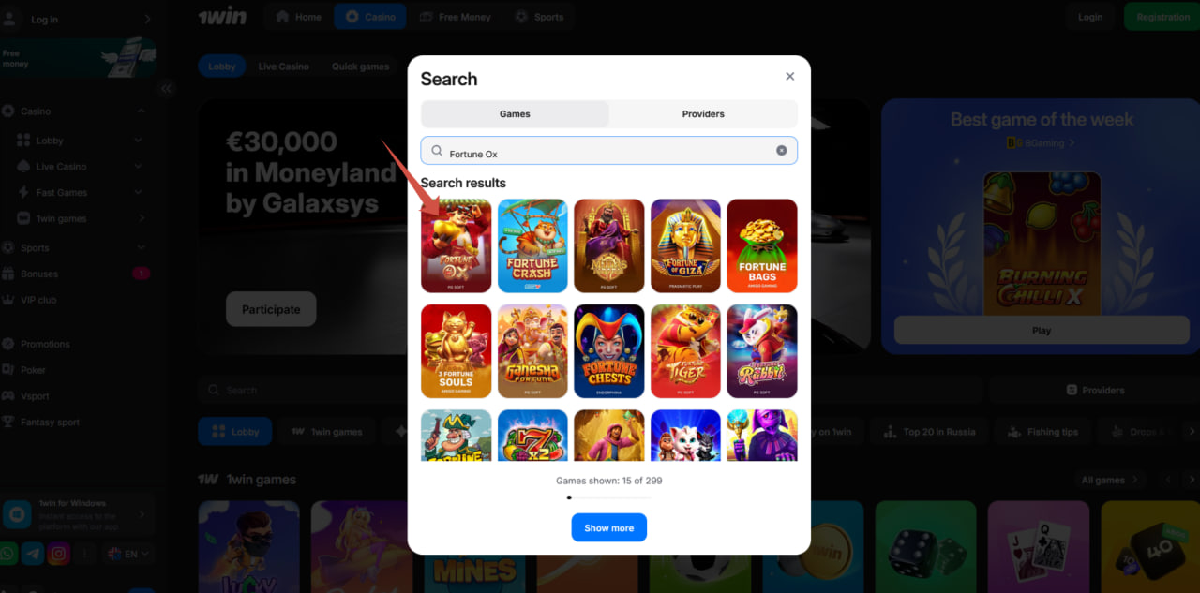 Fortune Ox slot on mobile device interface Fortune Ox slot on mobile device interface