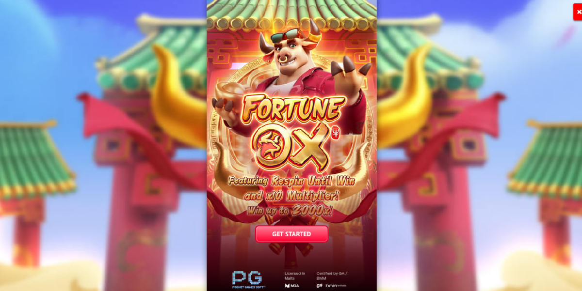 Fortune Ox slot main screen showing 3-4-3 reel layout Fortune Ox slot main screen showing 3-4-3 reel layout